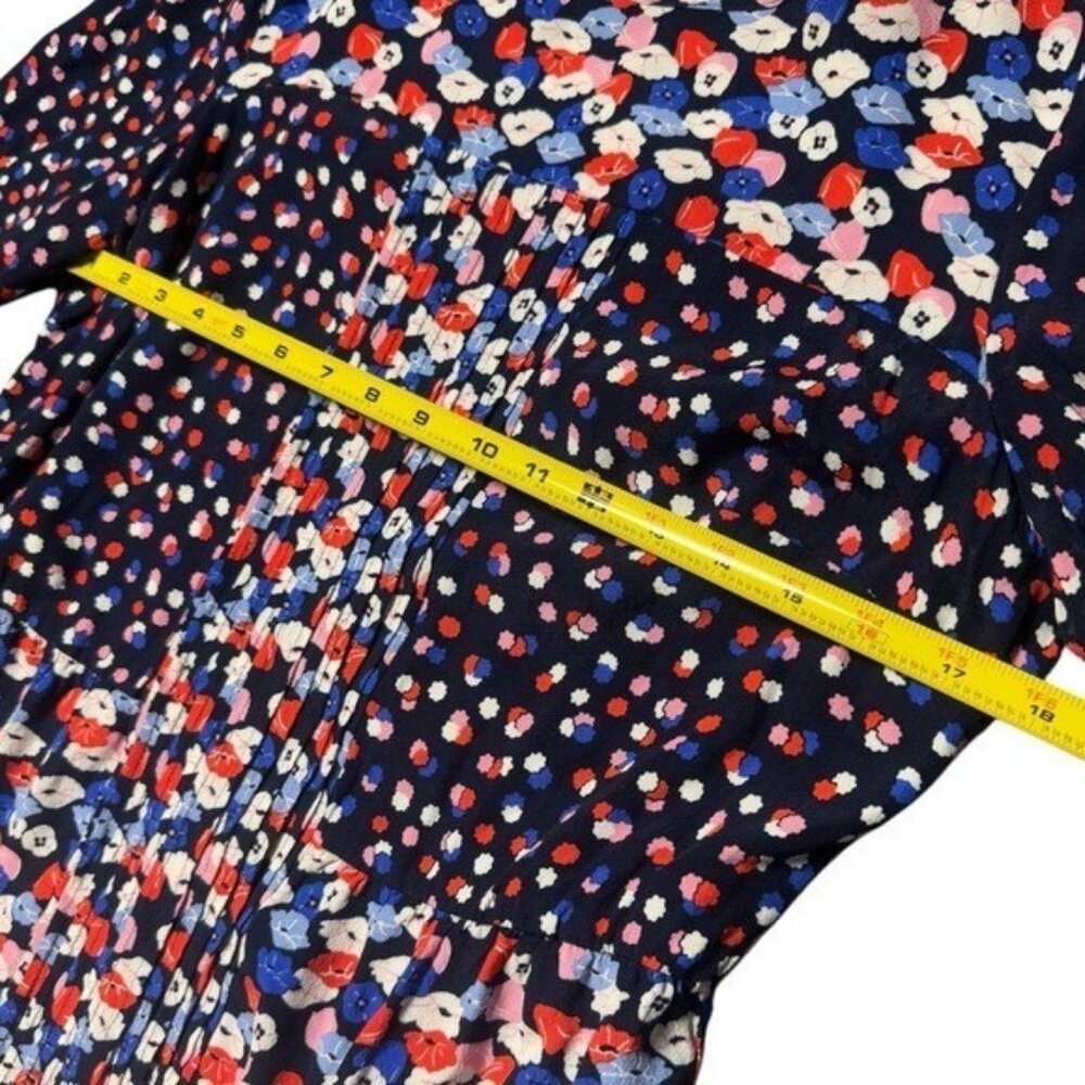 Boden Red White Pink and Blue Floral Babydoll Blouse Festival Party Bohemian 10 - Picture 9 of 10